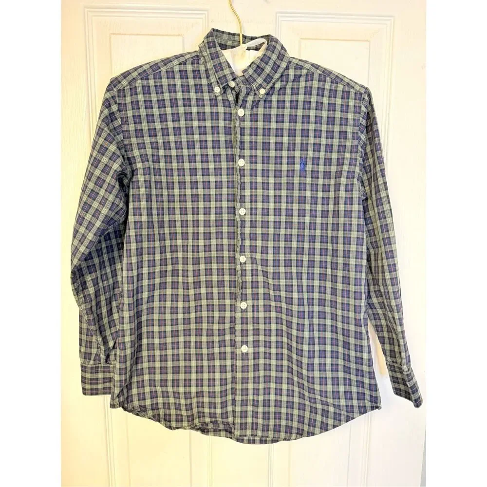 Ralph Lauren Boys Plaid Button Down Shirt Medium (10-12) Preppy Classic